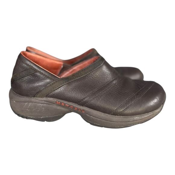 Merrell Women’s Primo Patch Brown Leather Clogs Size-7.5 - Picture 4 of 9